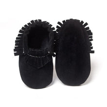 Load image into Gallery viewer, Newborn PU Suede Leather Shoes Baby Boy Girl Baby Moccasins Soft Shoes Fringe Soft Soled Non-slip Crib Shoe