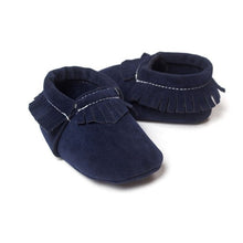 Load image into Gallery viewer, Newborn PU Suede Leather Shoes Baby Boy Girl Baby Moccasins Soft Shoes Fringe Soft Soled Non-slip Crib Shoe