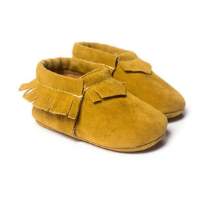 Newborn PU Suede Leather Shoes Baby Boy Girl Baby Moccasins Soft Shoes Fringe Soft Soled Non-slip Crib Shoe