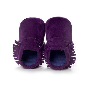 Newborn PU Suede Leather Shoes Baby Boy Girl Baby Moccasins Soft Shoes Fringe Soft Soled Non-slip Crib Shoe