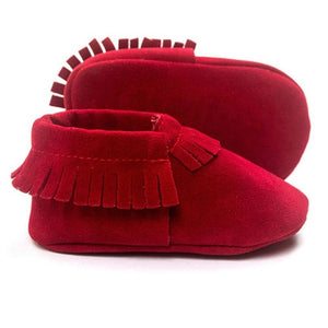 Newborn PU Suede Leather Shoes Baby Boy Girl Baby Moccasins Soft Shoes Fringe Soft Soled Non-slip Crib Shoe