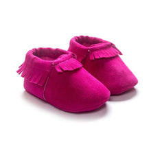 Load image into Gallery viewer, Newborn PU Suede Leather Shoes Baby Boy Girl Baby Moccasins Soft Shoes Fringe Soft Soled Non-slip Crib Shoe