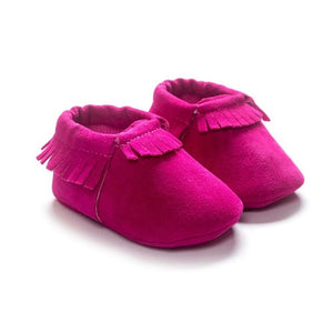 Newborn PU Suede Leather Shoes Baby Boy Girl Baby Moccasins Soft Shoes Fringe Soft Soled Non-slip Crib Shoe