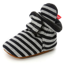 Load image into Gallery viewer, Baby Socks Shoes Boy Girl Stripe Gingham Newborn Toddler First Walkers Booties Cotton Comfort Soft Anti-slip Infant Crib Shoes