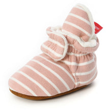 Load image into Gallery viewer, Baby Socks Shoes Boy Girl Stripe Gingham Newborn Toddler First Walkers Booties Cotton Comfort Soft Anti-slip Infant Crib Shoes