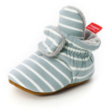 Load image into Gallery viewer, Baby Socks Shoes Boy Girl Stripe Gingham Newborn Toddler First Walkers Booties Cotton Comfort Soft Anti-slip Infant Crib Shoes