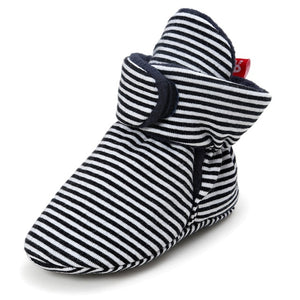 Baby Socks Shoes Boy Girl Stripe Gingham Newborn Toddler First Walkers Booties Cotton Comfort Soft Anti-slip Infant Crib Shoes