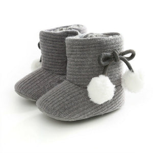 Hot Winter Boy Girls Baby Solid Soft Cotton Sole Snow Boots Warm Crib Shoes Toddler Boots Walk UK