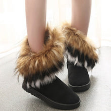 Load image into Gallery viewer, Women Fur Boots Ladies Winter Warm Ankle Boots For Women Snow Shoes Style Round-toe Slip On Female Flock Snow Boot Ladies Shoes