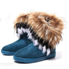 Load image into Gallery viewer, Women Fur Boots Ladies Winter Warm Ankle Boots For Women Snow Shoes Style Round-toe Slip On Female Flock Snow Boot Ladies Shoes