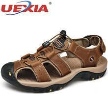 Load image into Gallery viewer, UEXIA Male Shoes Genuine Leather Men Sandals Summer Men Shoes Beach Fashion Outdoor Casual Non-slip Sneakers Footwear Size 48