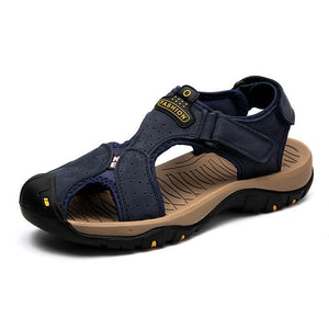 UEXIA Male Shoes Genuine Leather Men Sandals Summer Men Shoes Beach Fashion Outdoor Casual Non-slip Sneakers Footwear Size 48