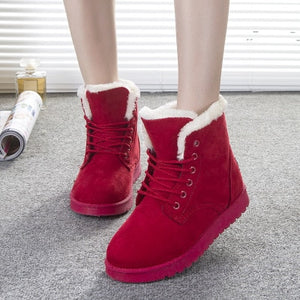 Women Boots Winter Warm Snow Boots Women Faux Suede Ankle Boots For Female Winter Shoes Botas Mujer Plush Shoes Woman WSH3132