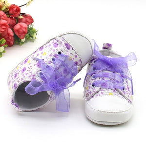 Infant Newborn Baby Girls Polka Dots Heart Autumn Lace-Up First Walkers Sneakers Shoes Toddler Classic Casual Shoes