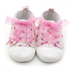 Infant Newborn Baby Girls Polka Dots Heart Autumn Lace-Up First Walkers Sneakers Shoes Toddler Classic Casual Shoes