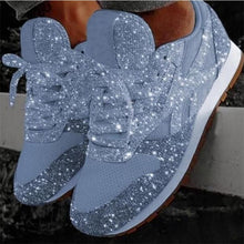 Load image into Gallery viewer, Women Flat Glitter Sneakers Casual Female Mesh Lace Up Bling Platform Comfort Plus Size Vulcanized Shoes 2019 Autumn