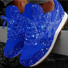 Load image into Gallery viewer, Women Flat Glitter Sneakers Casual Female Mesh Lace Up Bling Platform Comfort Plus Size Vulcanized Shoes 2019 Autumn