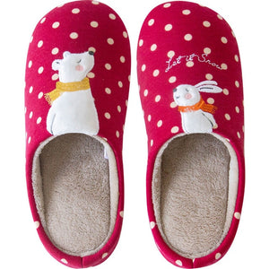 Indoor Warm Women Slippers Cute Animal Fox Unicorn Winter Fur Home Shoe Female Girl Nonslip Memory Foam Cotton House Slippers