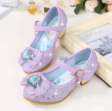 Load image into Gallery viewer, Children Leather Elsa Sandals Child High Heels Girls Princess Summer Elsa Shoes Chaussure Enfants Sandals Party Shoes Size 24-36