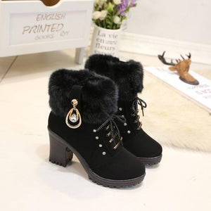 Winter Boots Women Shoes Woman Boots Snow Boots Ankle Boots Fashion Comfortable Warm High Heel 2019 Winter New Thick Warm X45