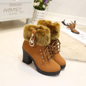 Winter Boots Women Shoes Woman Boots Snow Boots Ankle Boots Fashion Comfortable Warm High Heel 2019 Winter New Thick Warm X45