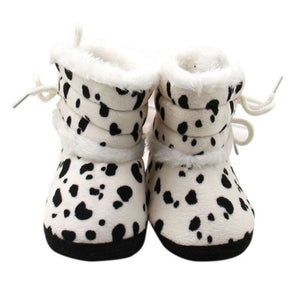 Cute Autumn Winter Infants Shoes Baby Girl Boy Polka Dot Knitting Boots Casual Sneakers Non-slip Soft Soled Walking Shoes