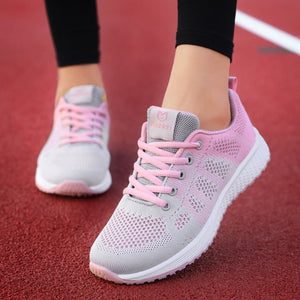 2019 New Women Shoes Flats Fashion Casual Ladies Shoes Woman Lace-Up Mesh Breathable Female Sneakers Zapatillas Mujer