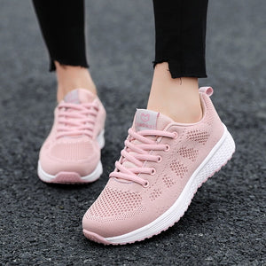 2019 New Women Shoes Flats Fashion Casual Ladies Shoes Woman Lace-Up Mesh Breathable Female Sneakers Zapatillas Mujer