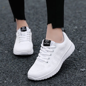 2019 New Women Shoes Flats Fashion Casual Ladies Shoes Woman Lace-Up Mesh Breathable Female Sneakers Zapatillas Mujer