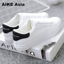 Load image into Gallery viewer, HOT Women Sneakers 2020 Fashion Breathble Vulcanized Shoes Women Pu leather Platform Shoes Women Lace up Casual Shoes White