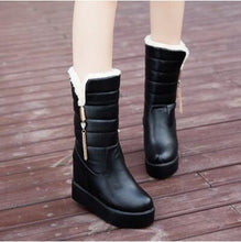 Load image into Gallery viewer, Winter Boots Snow Boots Women Shoes Woman Boots Fashion Wedges Mid-Calf Boots Booties 2019 Winter New Short  Fur Warm Boots B54