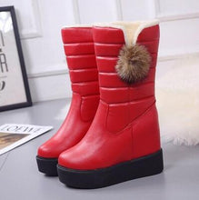 Load image into Gallery viewer, Winter Boots Snow Boots Women Shoes Woman Boots Fashion Wedges Mid-Calf Boots Booties 2019 Winter New Short  Fur Warm Boots B54