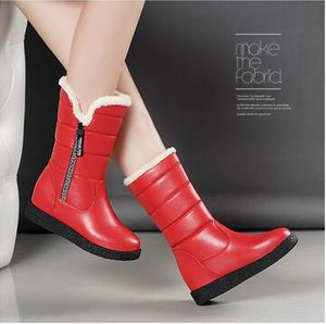 Winter Boots Snow Boots Women Shoes Woman Boots Fashion Wedges Mid-Calf Boots Booties 2019 Winter New Short  Fur Warm Boots B54