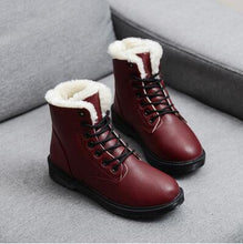 Load image into Gallery viewer, Winter Boots Snow Boots Women Shoes Woman Boots Fashion Flat PU Waterproof Ankle Boots Booties 2019 Winter Short Fur Warm Boots