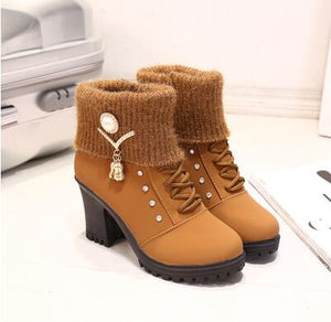 Winter Boots Women Shoes Woman Boots Snow Boots Ankle Boots Fashion Comfortable Warm High Heel 2019 Winter New Thick Warm X45