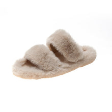 Load image into Gallery viewer, Winter Women House Fuzzy Slippers 2019 Faux Fur Fashion Warm Shoes Woman Slip on Flats Female Furry Slides Black Pink Cozy Home