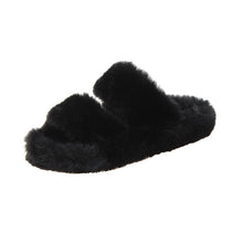 Load image into Gallery viewer, Winter Women House Fuzzy Slippers 2019 Faux Fur Fashion Warm Shoes Woman Slip on Flats Female Furry Slides Black Pink Cozy Home