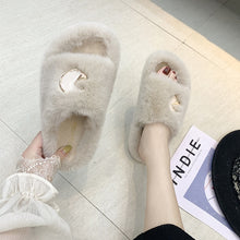 Load image into Gallery viewer, Winter Women House Fuzzy Slippers 2019 Faux Fur Fashion Warm Shoes Woman Slip on Flats Female Furry Slides Black Pink Cozy Home