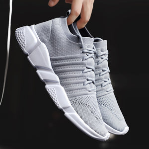 Men Sneakers Lightweight Flykint Casual Shoes Men Slip On Walking Socks Shoes Trainers Mesh Flat Homme Big Size Tenis Masculino