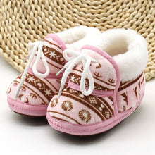 Load image into Gallery viewer, Newborn First Walkers Toddler Infant Shoes Cotton Snow Booties Soft Sole Crib Shoes  Winter Warm Anti-slip Baby Shoes 0-1Y