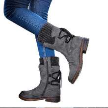 Load image into Gallery viewer, Women&#39;s Mid Calf Boots Winter Woman Warm Snow Boots Female Back Lace-up Design Boots Solid Low Heels Platform Shoes Women  2019