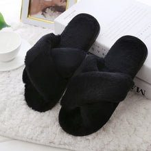 Load image into Gallery viewer, COOTELILI Winter Women Home Slippers with Faux Fur Fashion Warm Shoes Woman Slip on Flats Female Slides Black Pink Plus Size 41