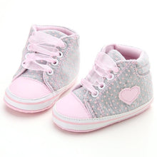 Load image into Gallery viewer, Infant Newborn Baby Girls Polka Dots Heart Autumn Lace-Up First Walkers Sneakers Shoes Toddler Classic Casual Shoes