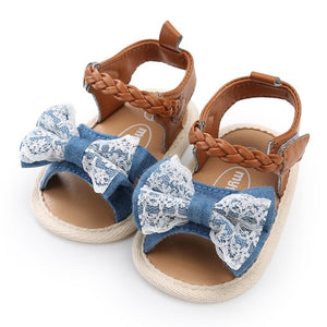 baby girls shoes newborn summer new fashion canvas bow PU casual soft first walkers baby toddler shoes