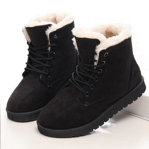 Women Boots Winter Warm Snow Boots Women Faux Suede Ankle Boots For Female Winter Shoes Botas Mujer Plush Shoes Woman WSH3132