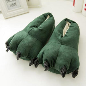 2018 Winter Warm Soft indoor floor Slippers Women Men Children Shoes Paw Funny Animal Christmas Monster Dinosaur Claw Plush Home