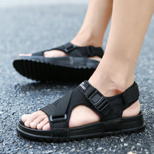 Load image into Gallery viewer, Sandals Men shoes 2018 Gladiator Men&#39;s Sandals Roman Men Shoes Summer Flip Flops Gray Black Flat Sandals Large Size 45 46